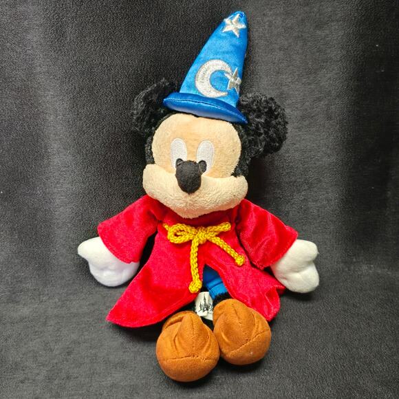 Vintage Disney Parks Mickey Mouse Sorcerers Apprentice Mini Plush Stuffed Animal - Picture 8 of 11